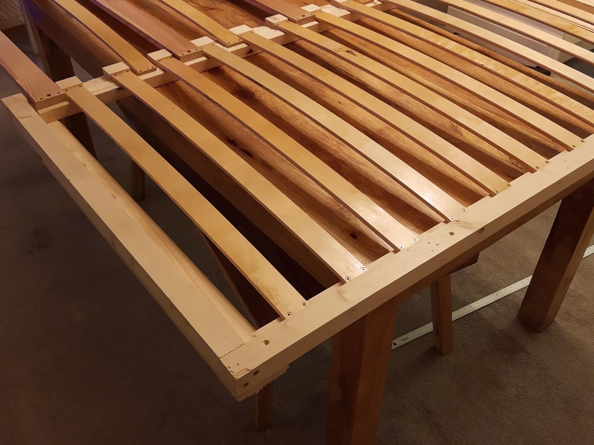 Our home made, hand crafted, part fixed, part sliding&nbsp;bed.